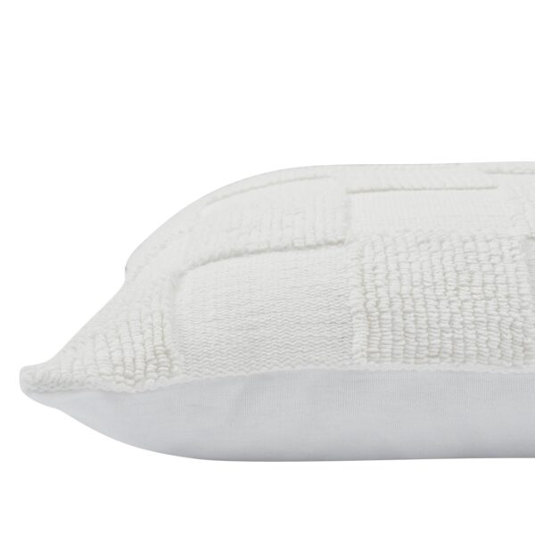 Renwil Terrah Ivory Knitted Cotton Pillow 20 x 20 PWFL1451 - close-up of textured front and plain back
