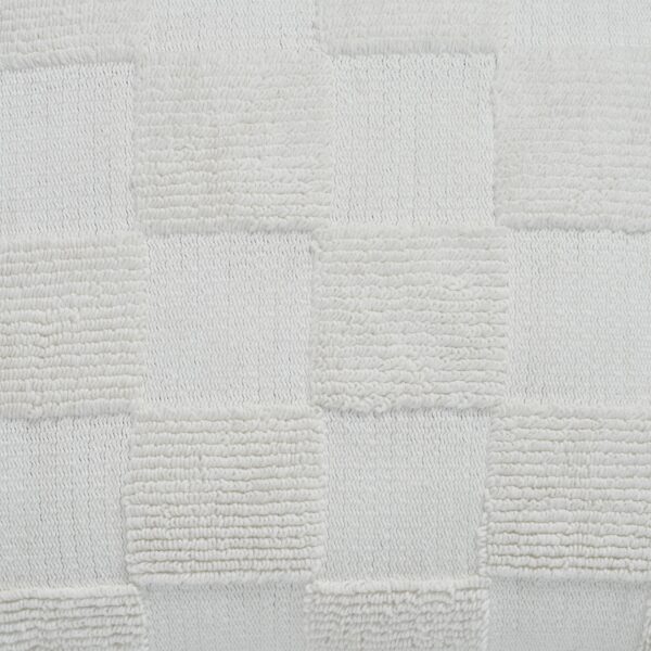 Renwil Terrah Ivory Knitted Cotton Pillow 20 x 20 PWFL1451 - detail of knitted square pattern