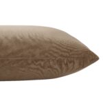 Renwil Alchemilla Tan Poly-Velvet Pillow 20 x 20 PWFL1458 - close-up of velvet surface and seam