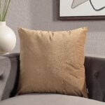 Renwil Alchemilla Tan Poly-Velvet Pillow 20 x 20 PWFL1458 - tan accent pillow styled on a chair