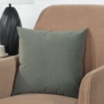 Renwil Philemon Green Poly-Velvet Pillow 20 x 20 PWFL1462 - green accent pillow styled on a chair