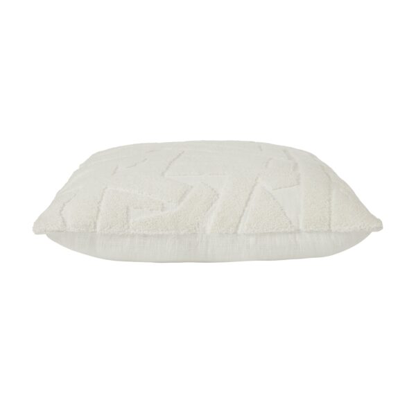 Renwil Merano Ivory Embroidered Cotton Pillow 20 x 20 PWFL1466 - side view of embroidered pillow