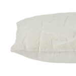 Renwil Merano Ivory Embroidered Cotton Pillow 20 x 20 PWFL1466 - close-up of textured cotton front and edge