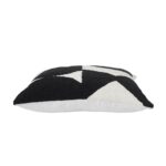Renwil Mauro Black and Off-White Handwoven Poly-Chenille Pillow 20 x 20 PWFL1467 - side view of handwoven pillow