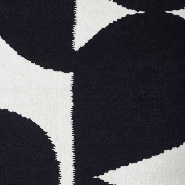 Renwil Mauro Black and Off-White Handwoven Poly-Chenille Pillow 20 x 20 PWFL1467 - detail of handwoven poly-chenille motif