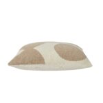 Renwil Ferla Beige and Cream Handwoven Poly-Chenille Pillow 20 x 20 PWFL1468 - side view of handwoven pillow