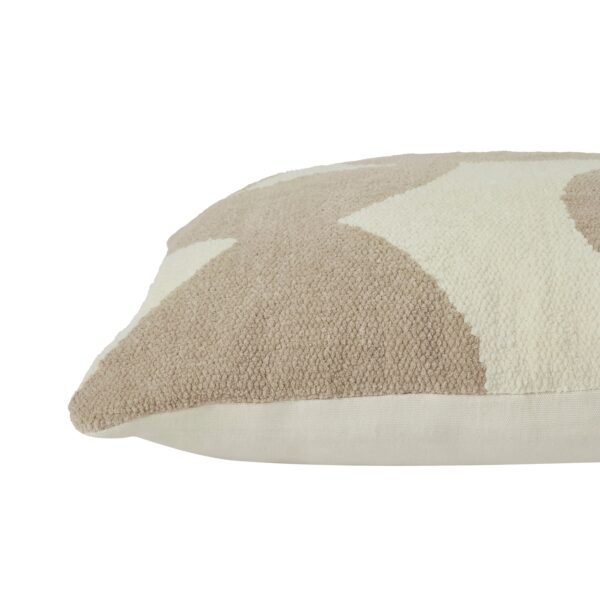 Renwil Ferla Beige and Cream Handwoven Poly-Chenille Pillow 20 x 20 PWFL1468 - close-up of patterned front and edge