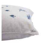 Renwil Flight Bird-Print Pillow 22 x 22 PWFL1111 - close-up of bird pattern and piped edge