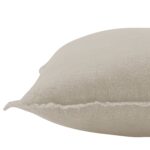 Renwil Ignatia Natural Linen Pillow 22 x 22 PWFL1449 - close-up of woven linen and textured edge