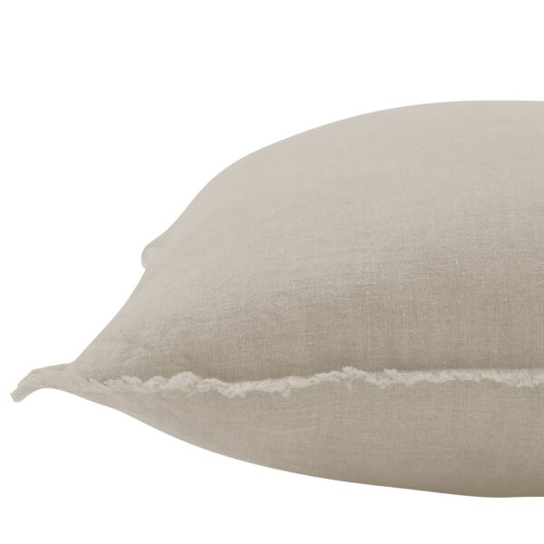 Renwil Ignatia Natural Linen Pillow 22 x 22 PWFL1449 - close-up of woven linen and textured edge