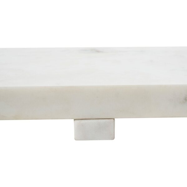 Renwil Inka White Marble Tray — side view of a raised support
