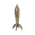 Renwil Brooks Rocket Sculpture — angled view of the cast aluminum rocket