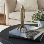 Renwil Brooks Rocket Sculpture — styled on a book on a coffee table
