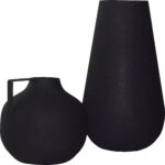 Renwil Roove Black Iron Vases - Set of 2 — product detail view 2