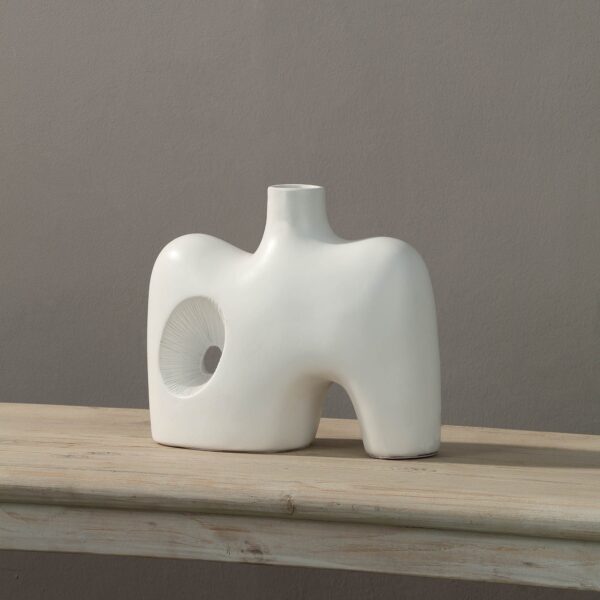 Renwil Mariner Off-White Ceramic Vase — product detail view 4