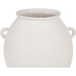 Renwil Yevla Off-White Stoneware Vase — side-handle and neck detail