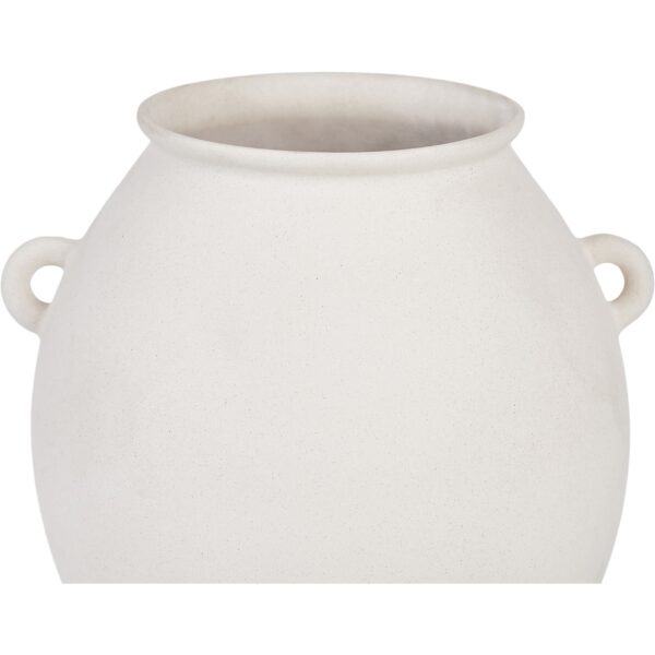 Renwil Yevla Off-White Stoneware Vase — side-handle and neck detail