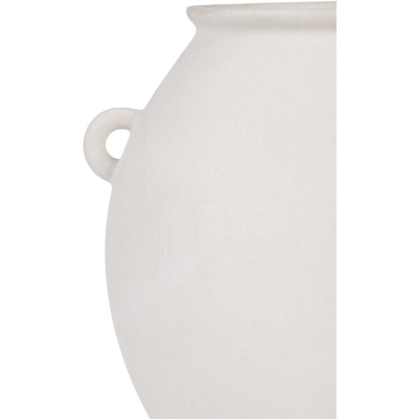 Renwil Yevla Off-White Stoneware Vase — close view of a small loop handle