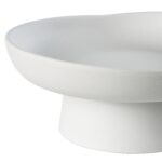 Renwil Malabo Off-White Ceramic Pedestal Bowl — detail of the matte glaze and rounded edge
