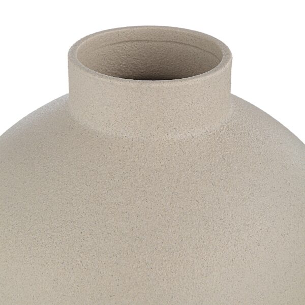 Renwil Lamoureux Textured Ivory Ceramic Vase — neck and textured surface detail
