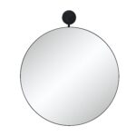 Renwil Adamas Round Wall Mirror with Marble Accent MT2681 - front view of the round mirror and marble decorative knob