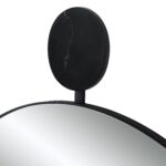 Renwil Adamas Round Wall Mirror with Marble Accent MT2681 - close-up of the matte black marble accent and frame