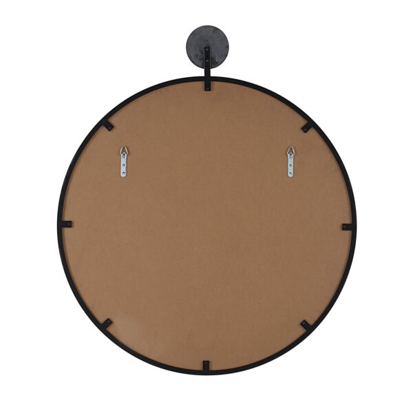 Renwil Adamas Round Wall Mirror with Marble Accent MT2681 - rear view showing the two D-ring mounting points