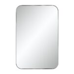 Renwil Louvas Polished Nickel Rounded Wall Mirror MT2692 - front view of the rounded polished nickel mirror