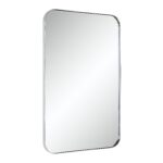 Renwil Louvas Polished Nickel Rounded Wall Mirror MT2692 - angled view of the stainless steel frame