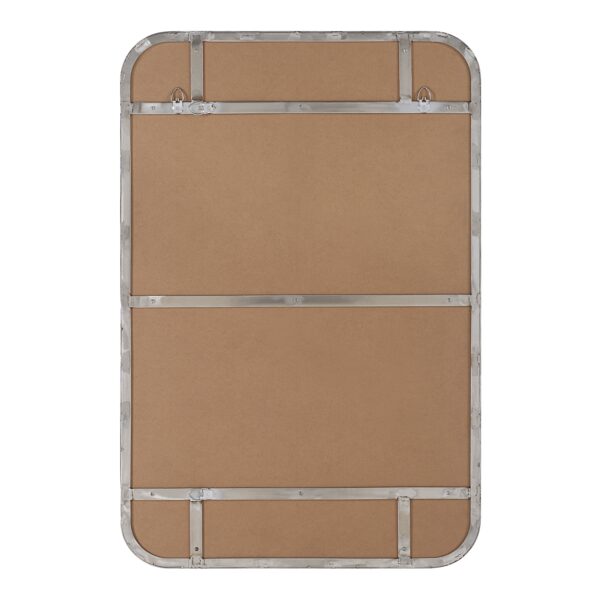 Renwil Louvas Polished Nickel Rounded Wall Mirror MT2692 - rear view showing vertical and horizontal mounting points