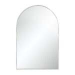 Renwil Plaka Polished Nickel Arch Wall Mirror MT2693 - front view of the polished nickel arch mirror