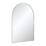 Renwil Plaka Polished Nickel Arch Wall Mirror MT2693 - angled view of the thin stainless steel frame