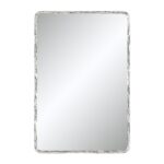 Renwil Pollonia Polished Nickel Textured Wall Mirror MT2694 - front view of the textured polished nickel mirror