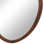 Renwil Tivoli Walnut Finish Wall Mirror Set of Two MT2701 - close-up of the larger walnut-painted wood frame