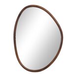 Renwil Tivoli Walnut Finish Wall Mirror Set of Two MT2701 - front view of the larger organic mirror