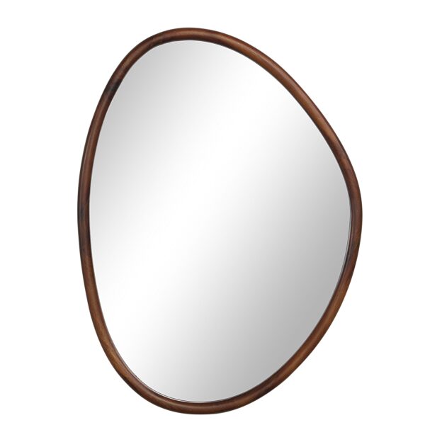 Renwil Tivoli Walnut Finish Wall Mirror Set of Two MT2701 - front view of the larger organic mirror
