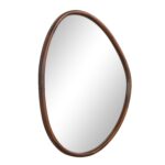 Renwil Tivoli Walnut Finish Wall Mirror Set of Two MT2701 - front view of the smaller organic mirror