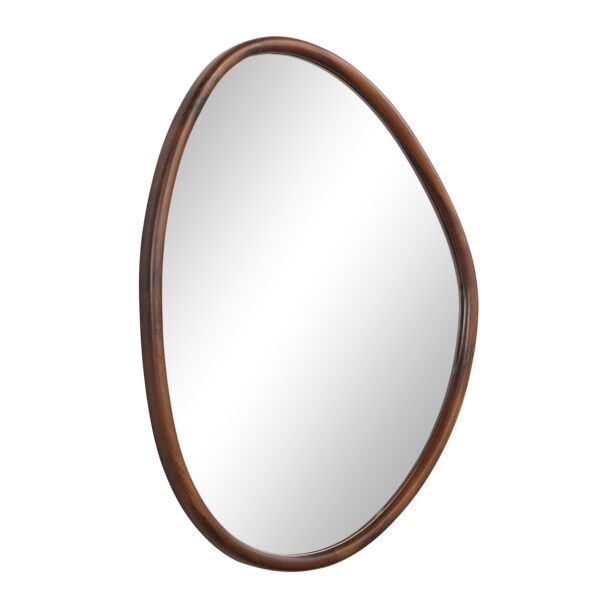 Renwil Tivoli Walnut Finish Wall Mirror Set of Two MT2701 - front view of the smaller organic mirror