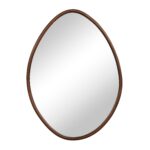 Renwil Tivoli Walnut Finish Wall Mirror Set of Two MT2701 - angled view of the smaller wood-framed mirror