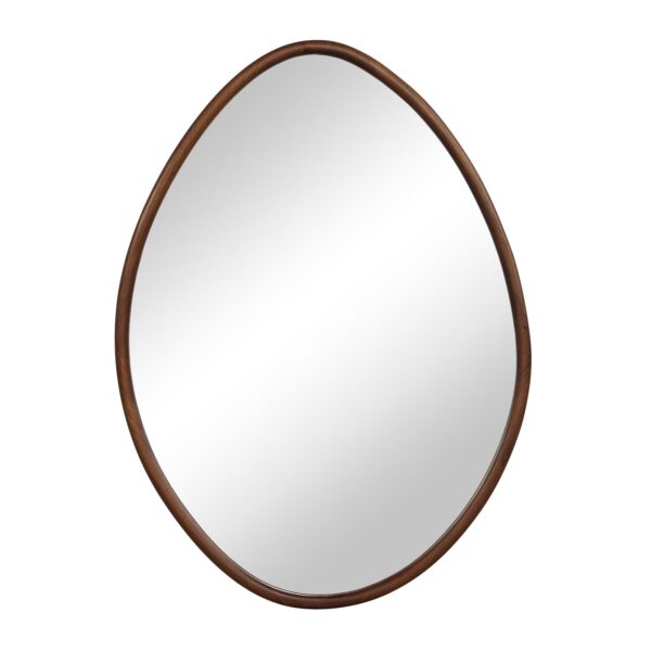 Renwil Tivoli Walnut Finish Wall Mirror Set of Two MT2701 - angled view of the smaller wood-framed mirror