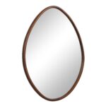 Renwil Tivoli Walnut Finish Wall Mirror Set of Two MT2701 - angled view of the larger wood-framed mirror