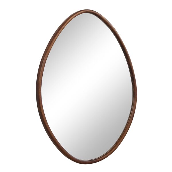 Renwil Tivoli Walnut Finish Wall Mirror Set of Two MT2701 - angled view of the larger wood-framed mirror