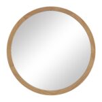 Renwil Noto Natural Pine Round Wall Mirror MT2707 - front view of natural pine round mirror