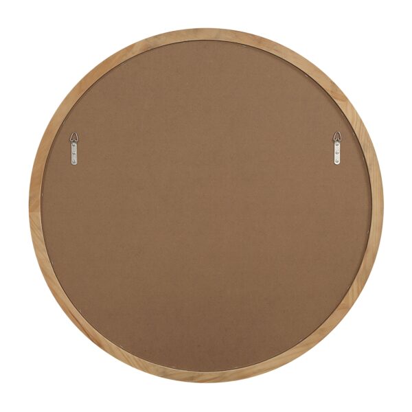 Renwil Noto Natural Pine Round Wall Mirror MT2707 - rear view showing two D-ring mounting points