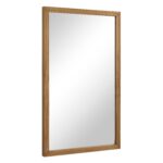 Renwil Salia Natural Pine Rectangular Wall Mirror MT2708 - angled view of wood framed mirror