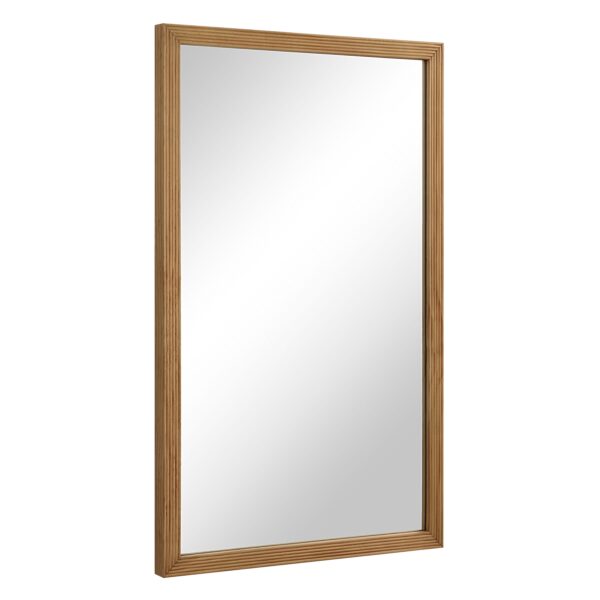 Renwil Salia Natural Pine Rectangular Wall Mirror MT2708 - angled view of wood framed mirror