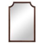Renwil Sintra Walnut-Finish Shaped Wall Mirror MT2709 - front view with shaped corners at the upper end