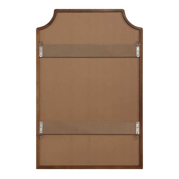 Renwil Sintra Walnut-Finish Shaped Wall Mirror MT2709 - rear view of upper and lower mounting points