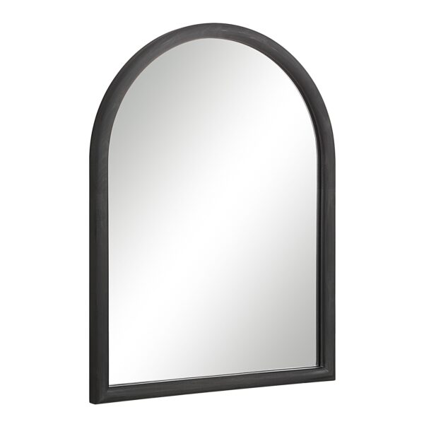 Renwil Olfito Matte Black Pine Arch Mirror MT2715 - angled view of pine wood frame