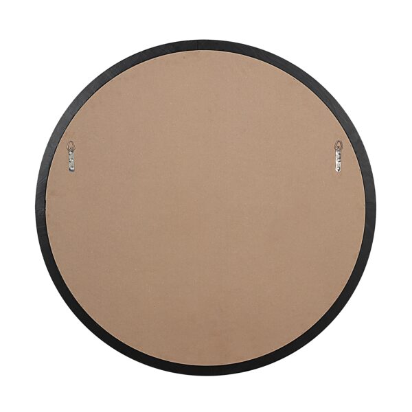 Renwil Olica Matte Black Pine Round Mirror MT2719 - rear view showing two D-ring mounts
